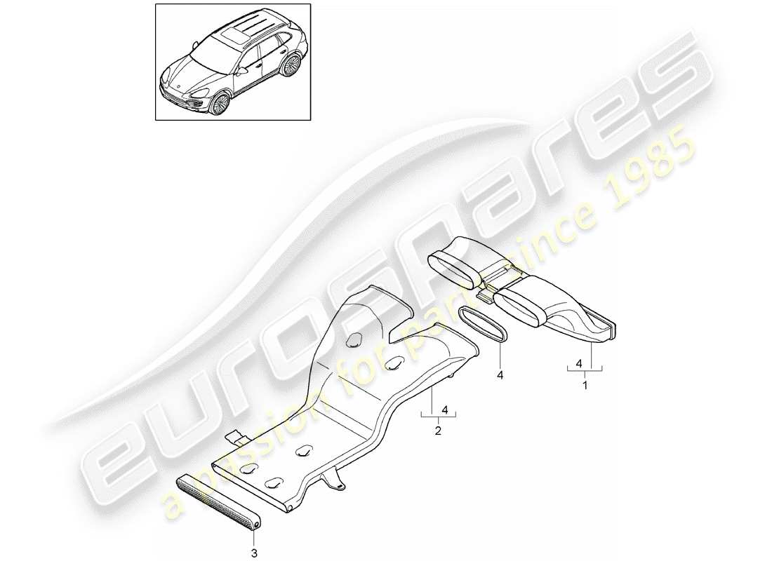 porsche 2014 (cayenne e2 92a) diagramma delle parti ibride