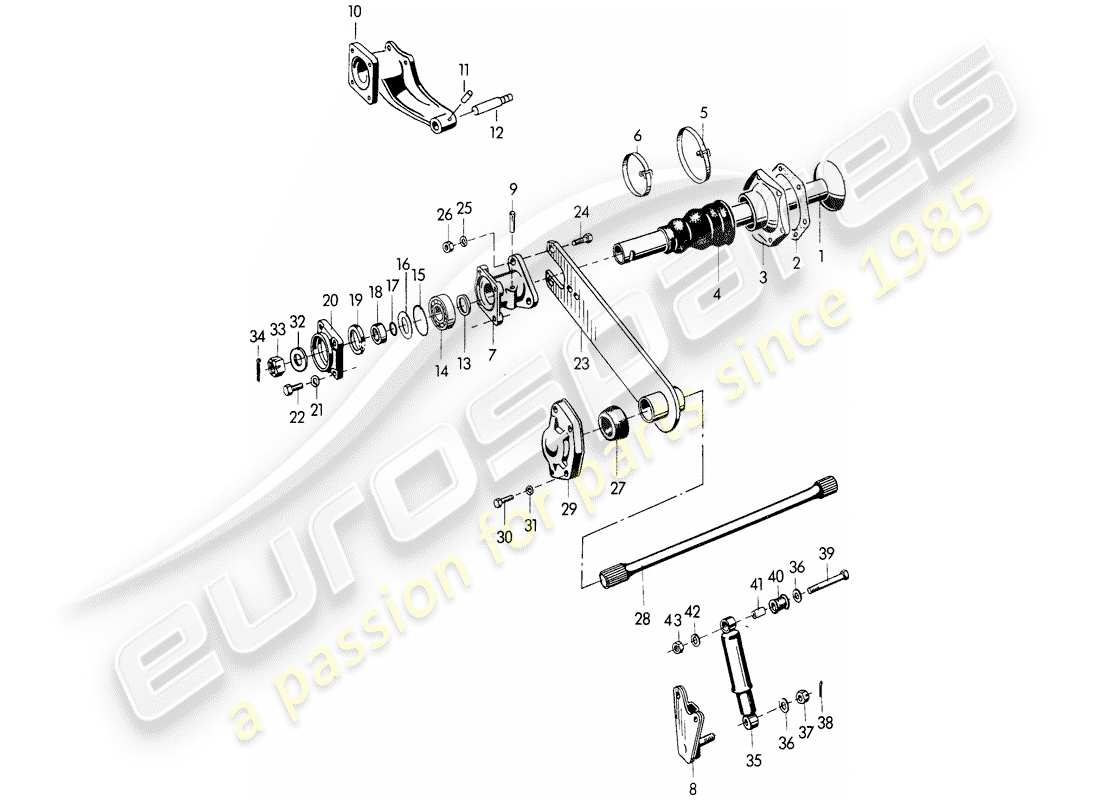 porsche 1954 (356/356a) asse posteriore diagramma delle parti