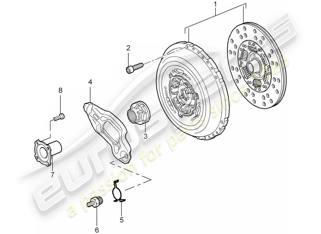 porsche 2007 (cayenne e1 9pa) frizione diagramma delle parti