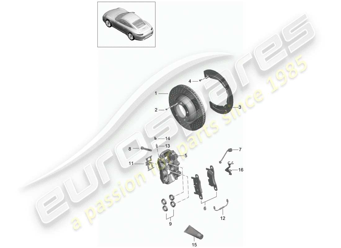 porsche 2013 (991-1) freni a disco diagramma delle parti