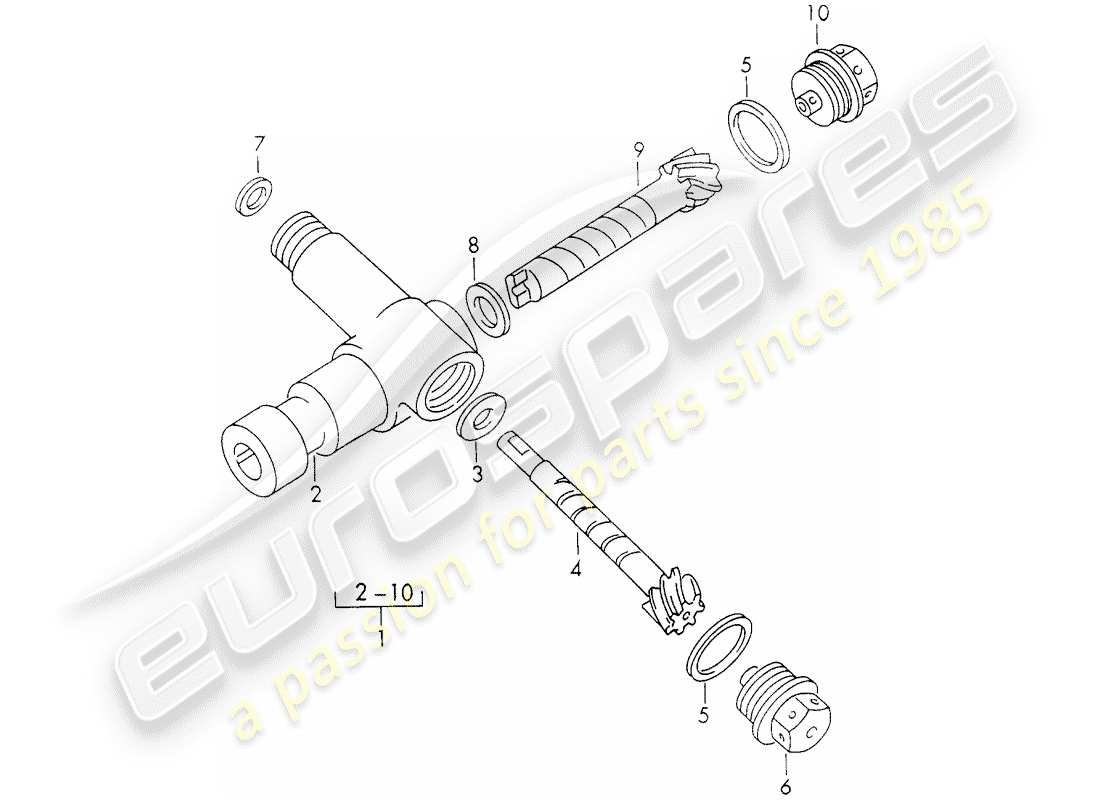 porsche 1964 (356b/356c) meccanismo di guida - contagiri diagramma delle parti