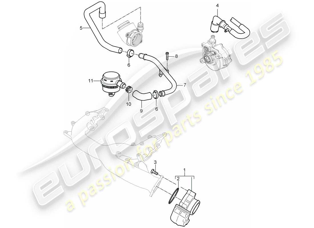 porsche 2008 (cayenne e1 9pa) corpo farfallato diagramma delle parti