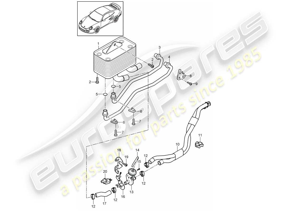 porsche 2011 (997-2 turbo / gt2 rs) - pdk - diagramma delle parti