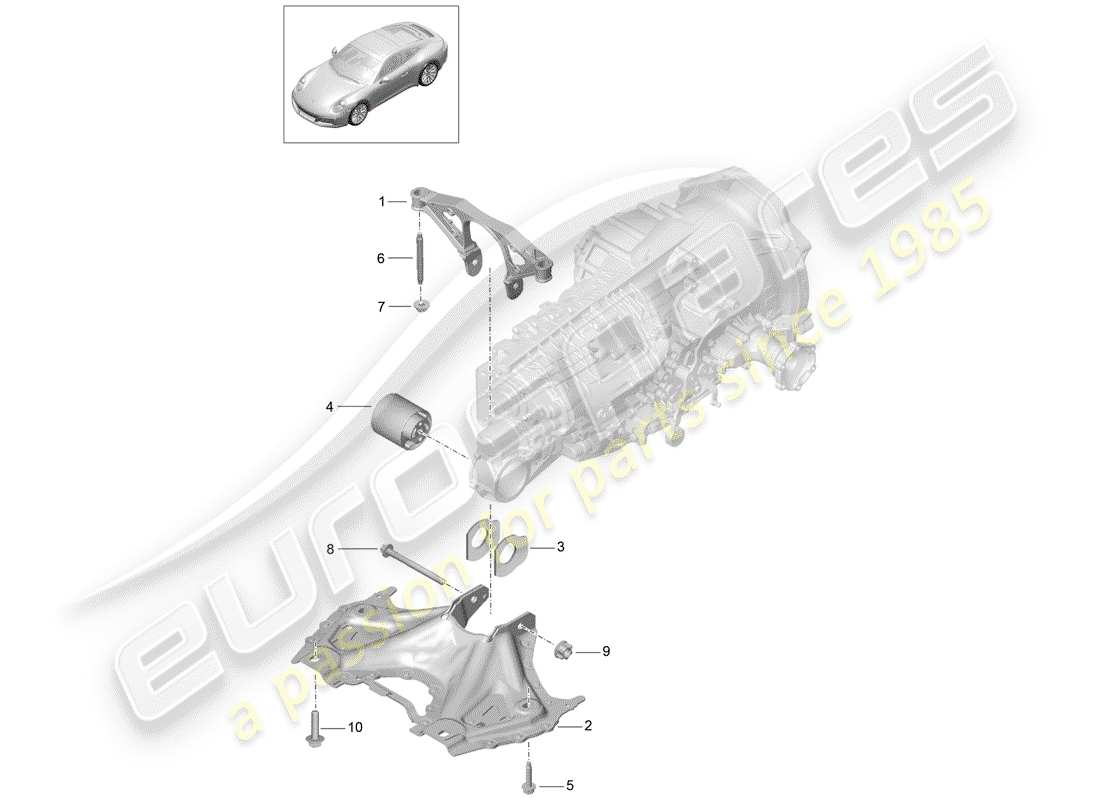 porsche 2017 (991-2) diagramma delle parti del subtelaio