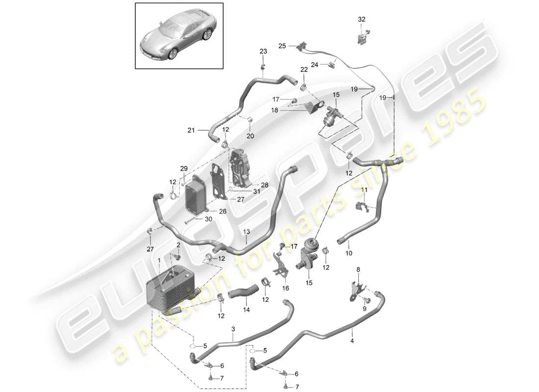 porsche 2017 (991-2) - pdk - diagramma delle parti