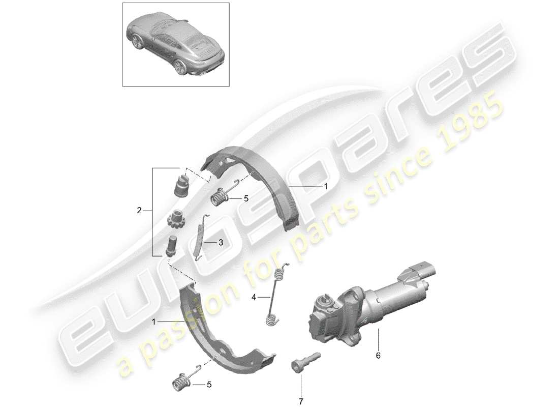 porsche 2015 (991-1 turbo) freno di stazionamento diagramma delle parti