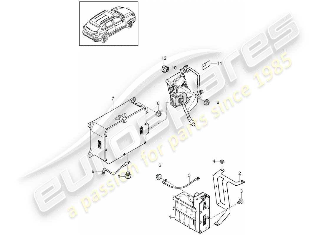 porsche 2011 (cayenne e2 92a) nucleo del riscaldatore diagramma delle parti