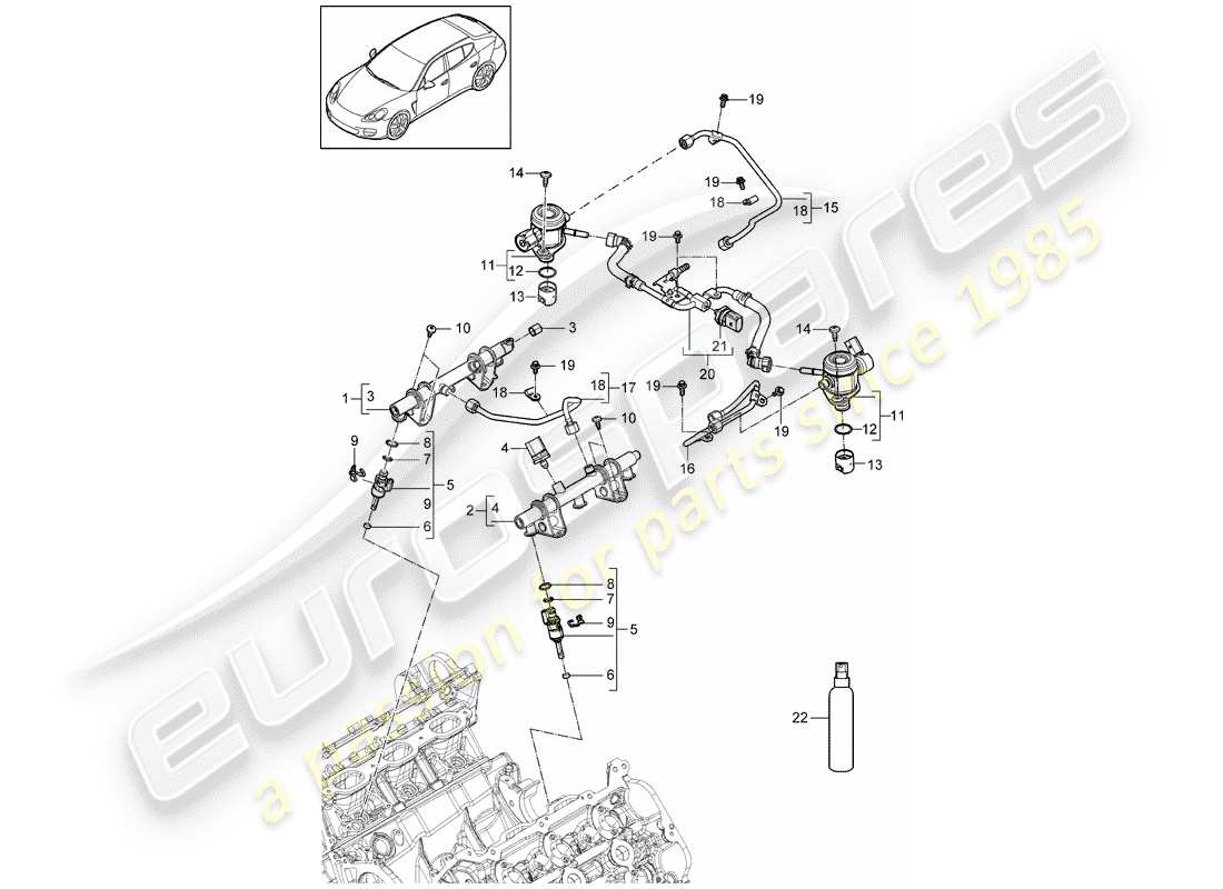 porsche 2016 (panamera 970) tubo di raccolta carburante diagramma delle parti