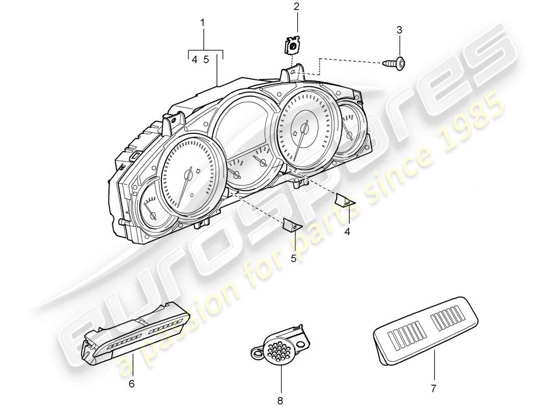 porsche 2009 (cayenne e1 9pa) strumenti diagramma delle parti