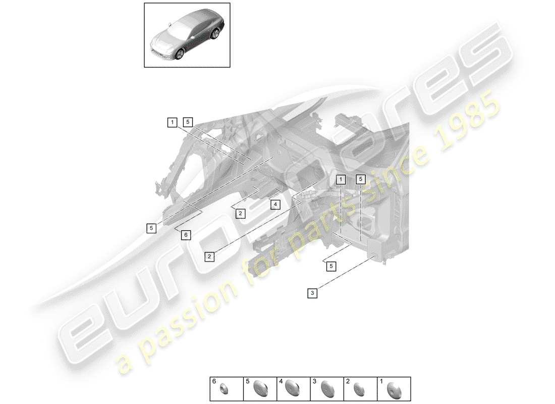 porsche 2019 (panamera 971-1) tappo diagramma delle parti