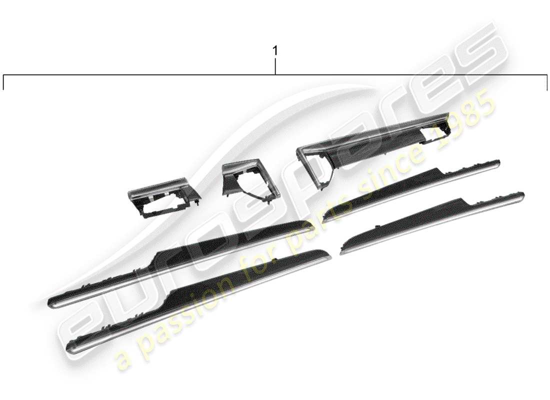 porsche 2017 (tequipment macan) rivestimento per cruscotto schema delle parti