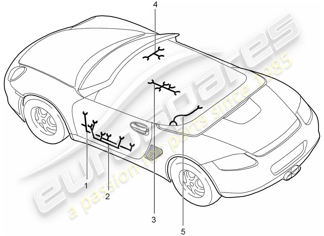 porsche 2009 (987 boxster) cablaggi diagramma delle parti