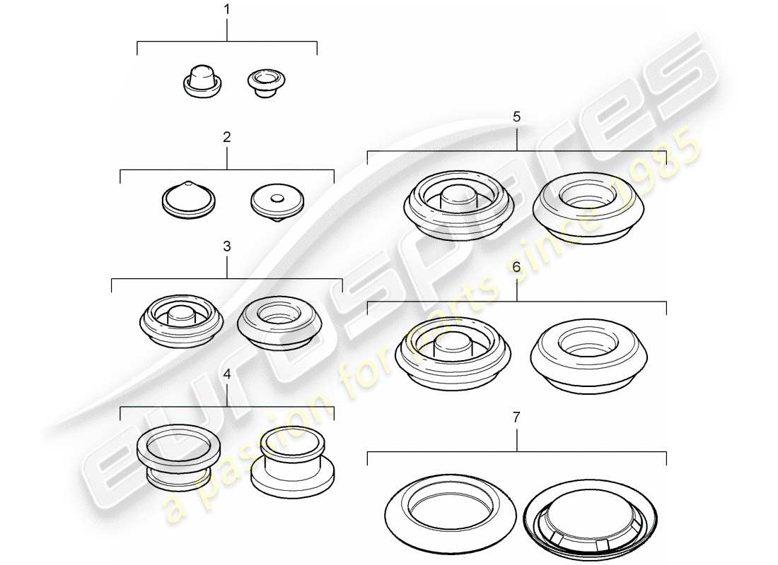 porsche 2009 (987 boxster) tappo diagramma delle parti