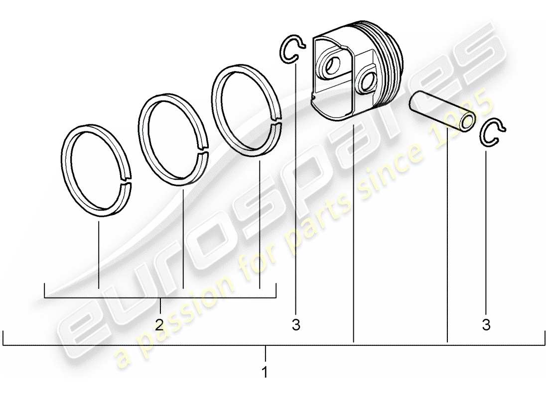 porsche 2007 (987 cayman) pistone diagramma delle parti