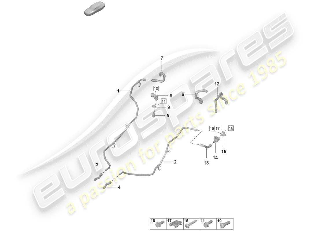 porsche 2019 (992-1) diagramma delle parti del raffreddamento ad acqua