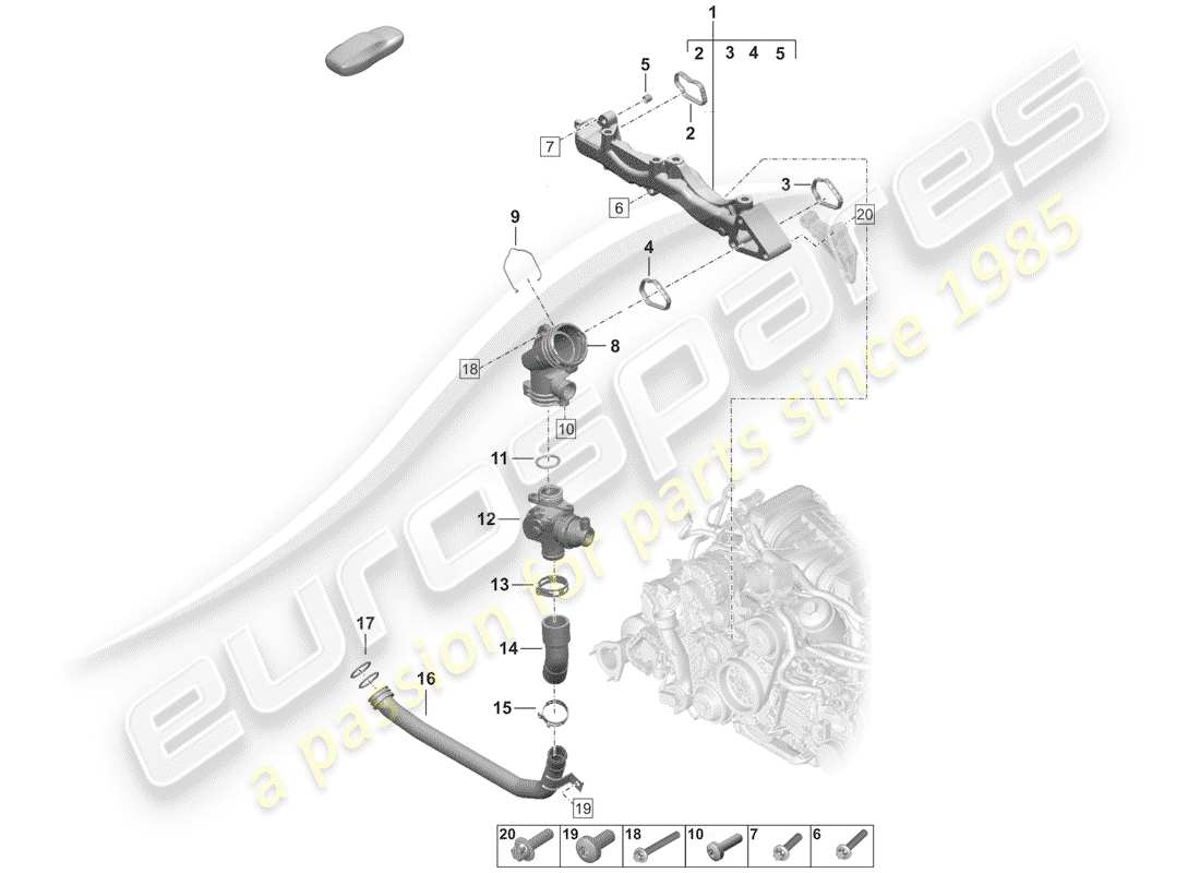 porsche 2019 (992-1) schema delle parti del sottotelaio