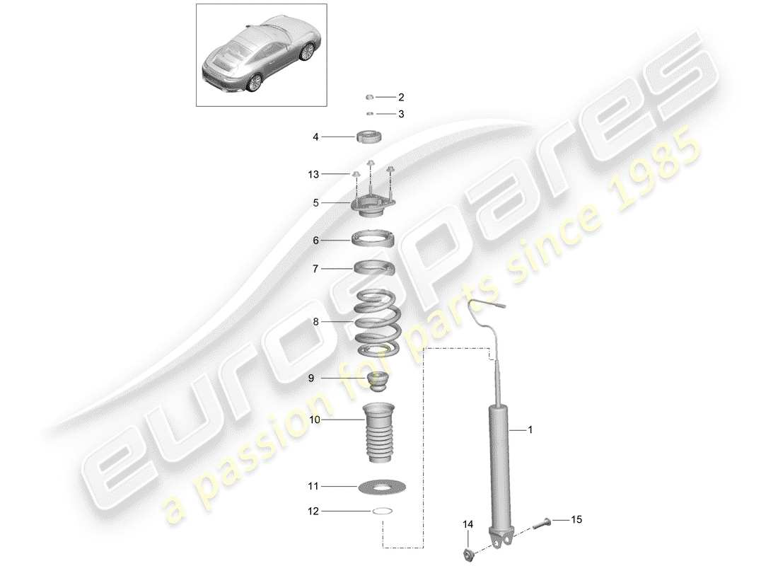 porsche 2017 (991-2) schema delle parti ammortizzatore