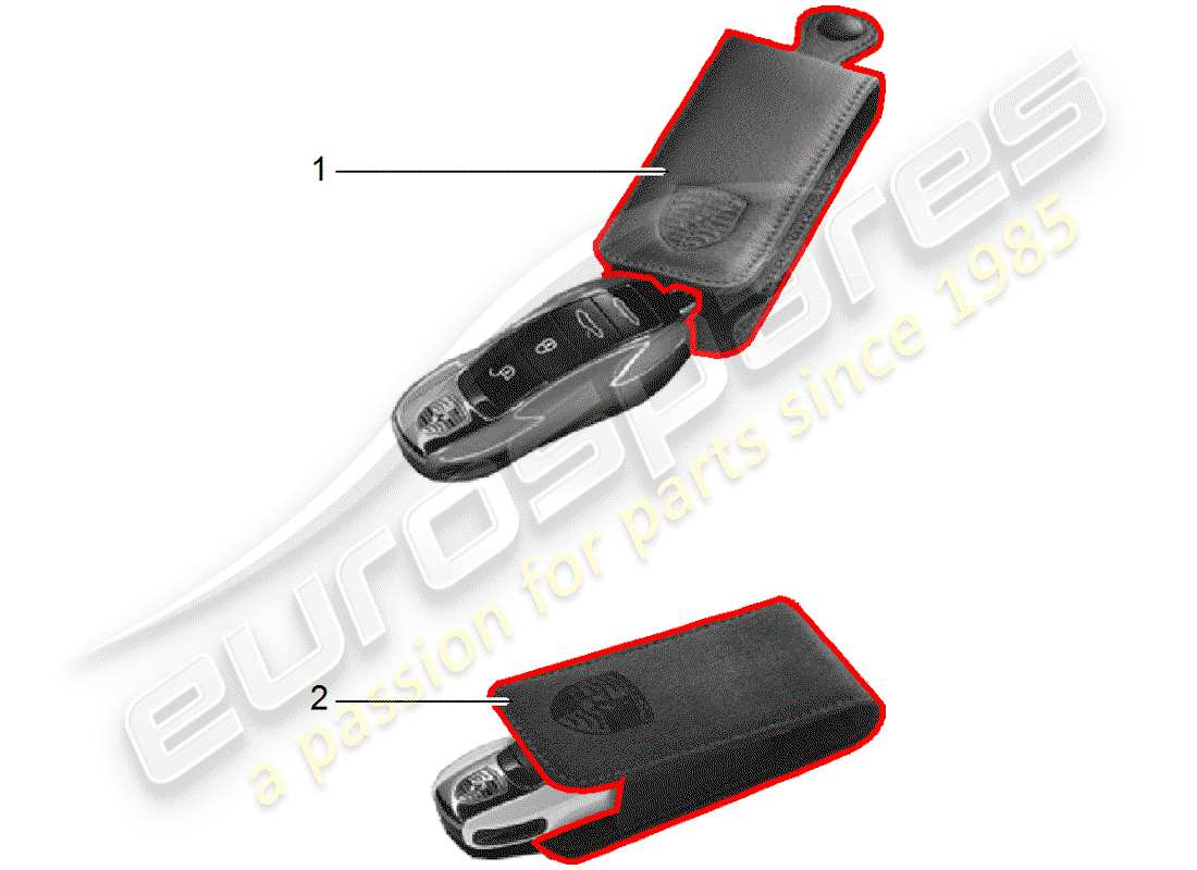 porsche 2018 (tequipment macan) schluessel-etui diagramma delle parti