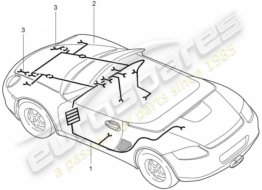 porsche 2009 (987 boxster) cablaggi elettrici schema delle parti