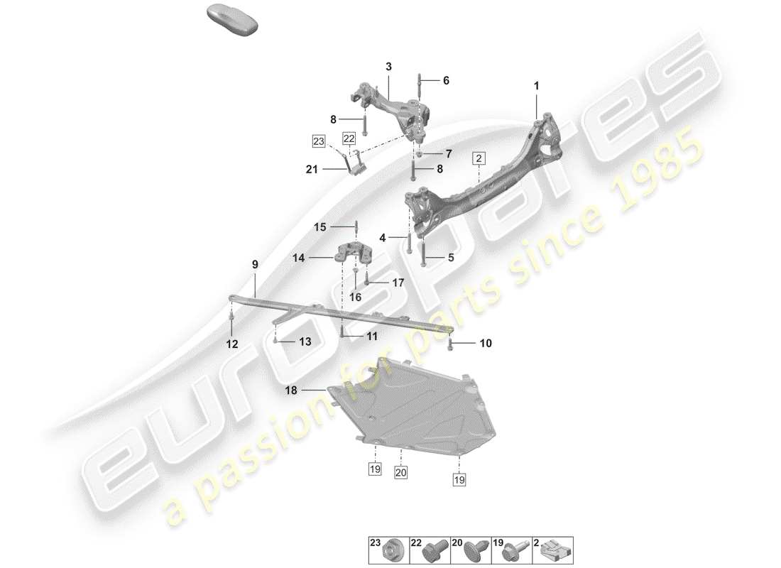 porsche 2020 (992-1) asse posteriore diagramma delle parti