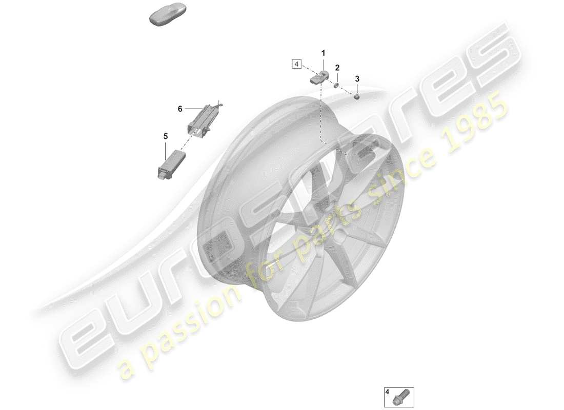 porsche 2020 (992-1) sistema di controllo della pressione dei pneumatici diagramma delle parti