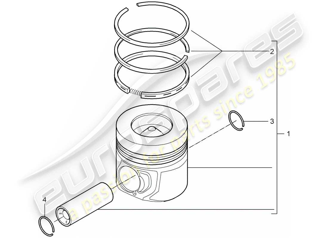 porsche 2010 (cayenne e1 9pa) pistone diagramma delle parti