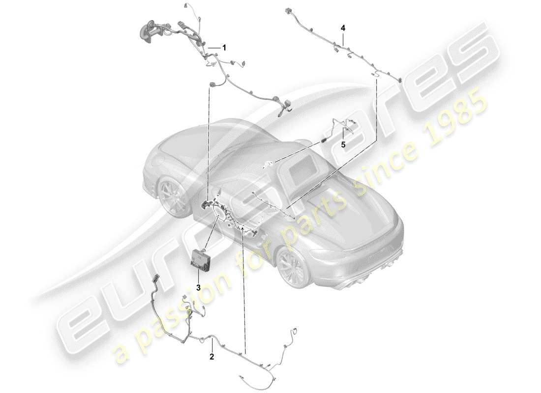 porsche 2019 (718 boxster spyder) cablaggi elettrici schema delle parti