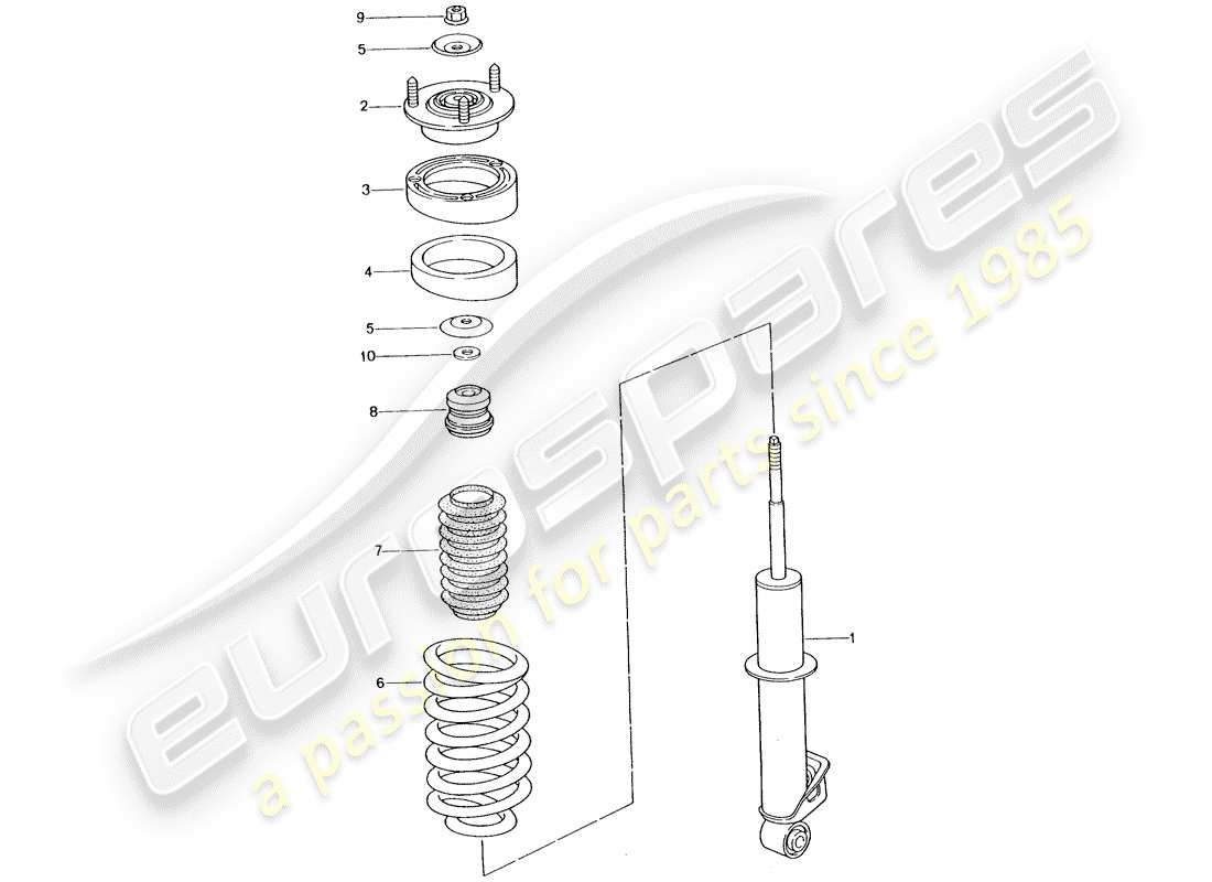 porsche 2002 (996 turbo / gt2) ammortizzatore - molla eolica diagramma delle parti