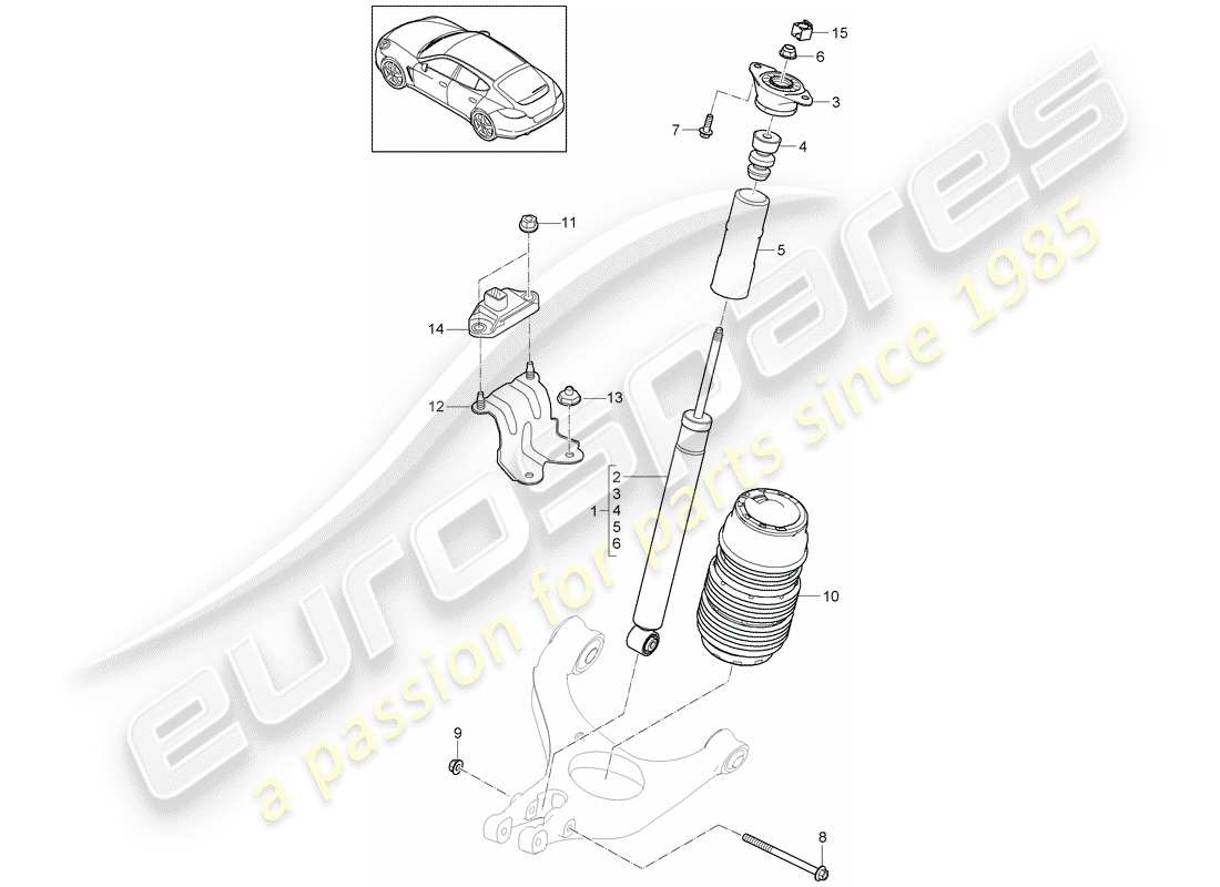 porsche 2011 (panamera 970) schema delle parti sospensione