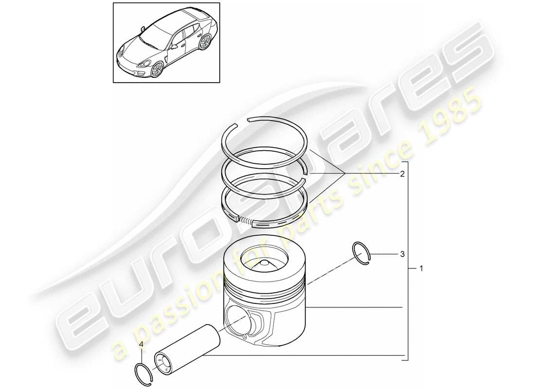 porsche 2011 (panamera 970) diagramma delle parti del pistone
