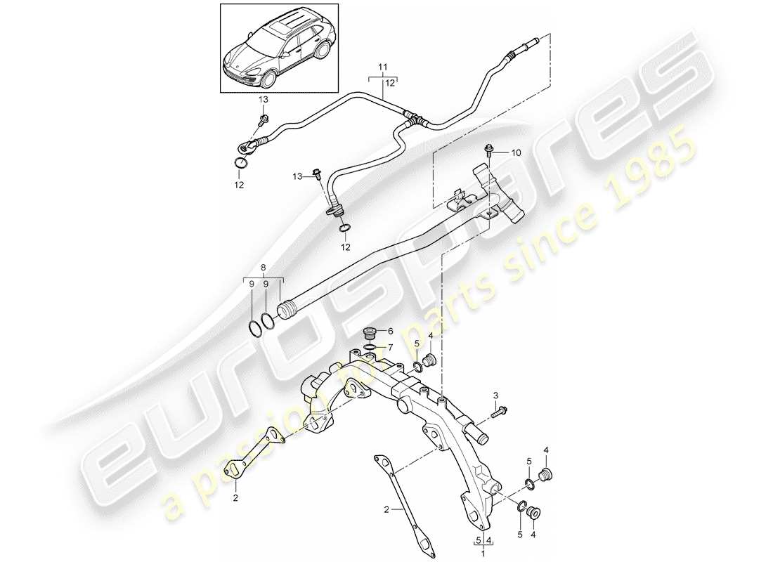 porsche 2016 (cayenne e2 92a) raffreddamento ad acqua 1 diagramma delle parti