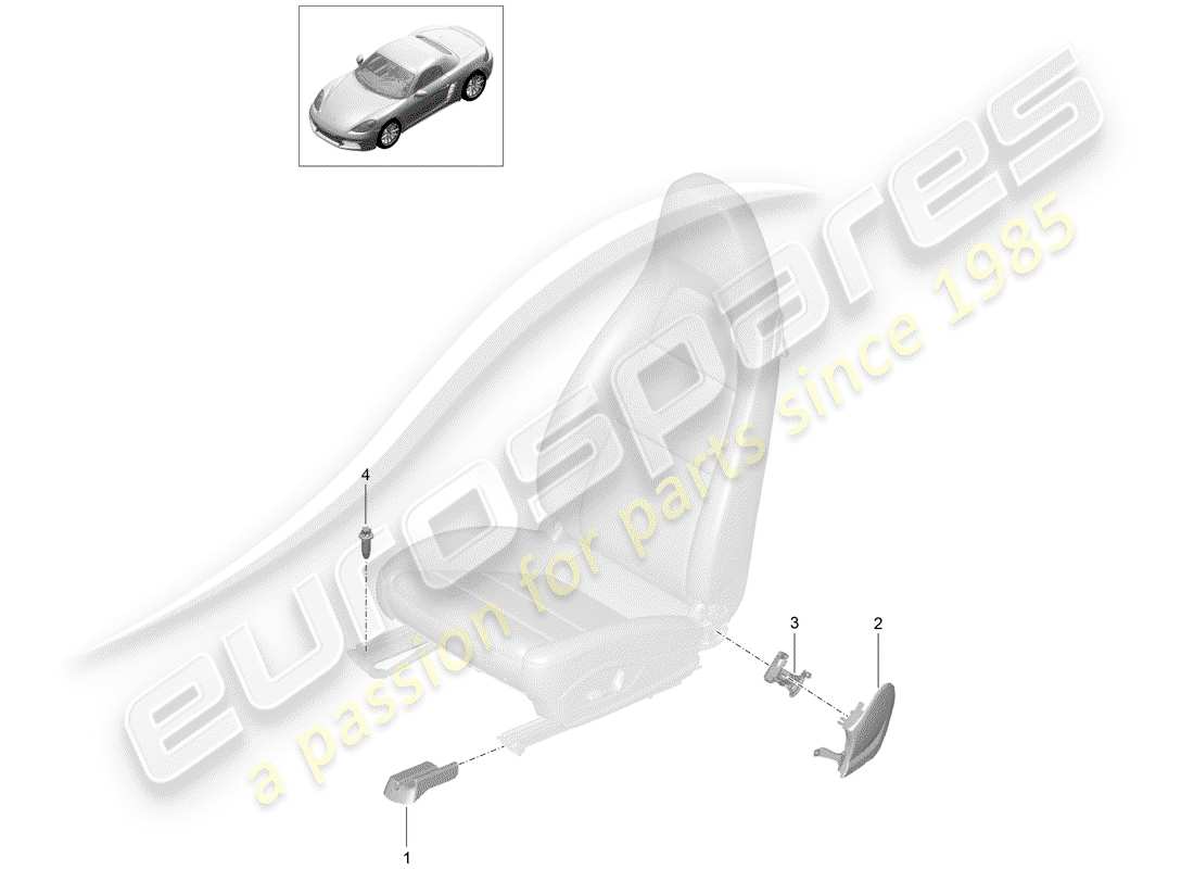 porsche 2017 (718 boxster) posto a sedere diagramma delle parti