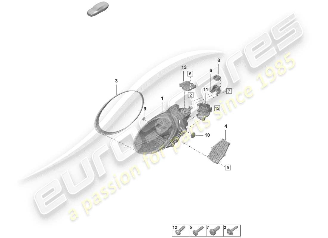 porsche 2019 (992-1) faro a led diagramma delle parti