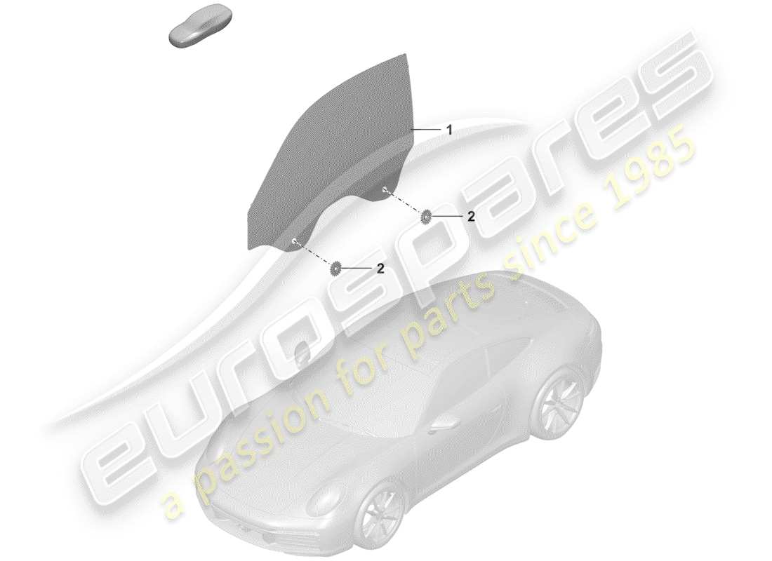 porsche 2020 (992-1) finestra della porta diagramma delle parti