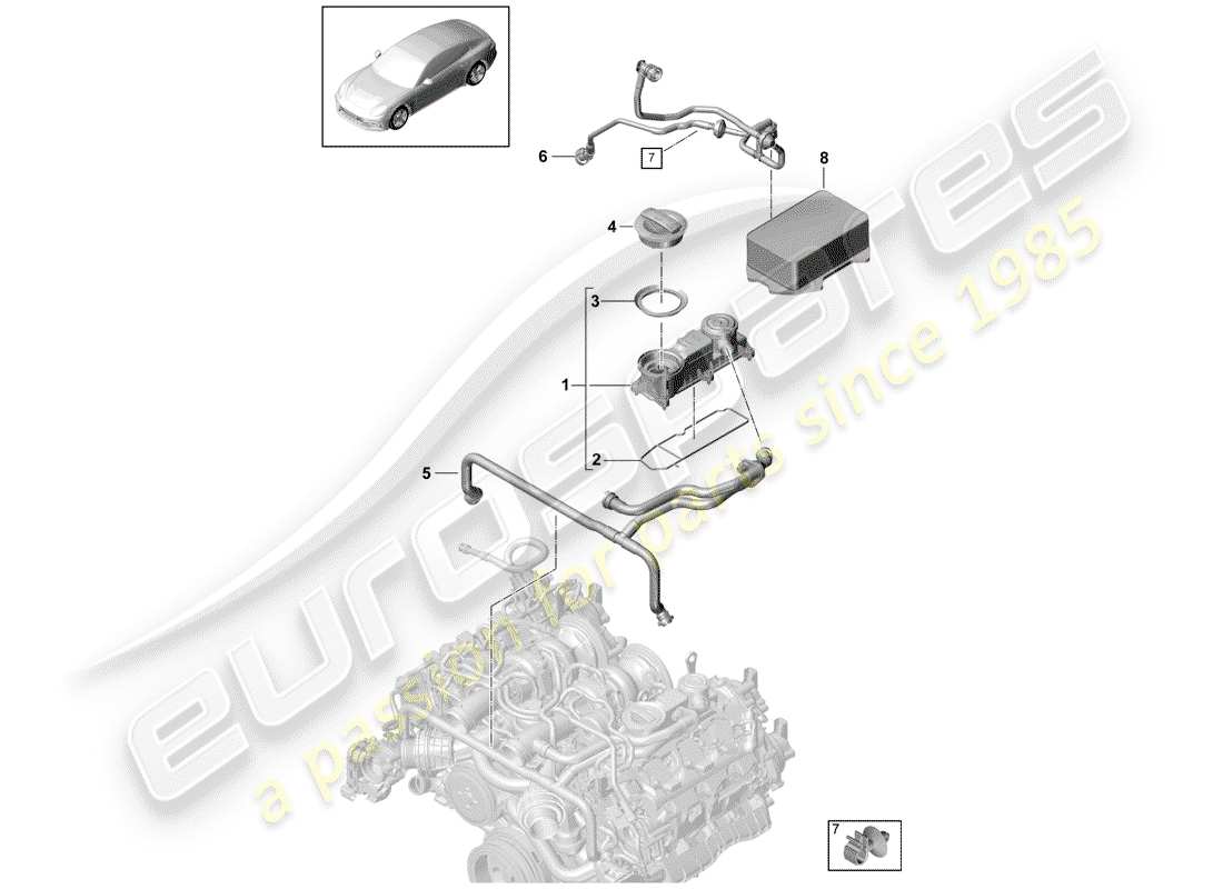 porsche 2020 (panamera 971-1) sfiato del carter diagramma delle parti