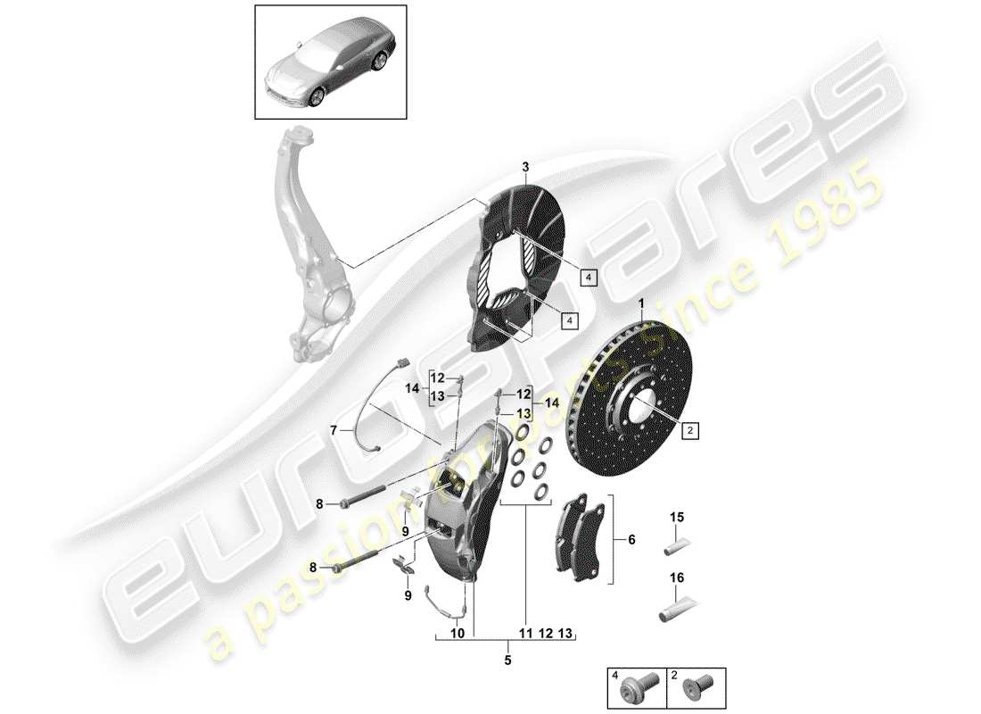 porsche 2020 (panamera 971-1) freni a disco diagramma delle parti