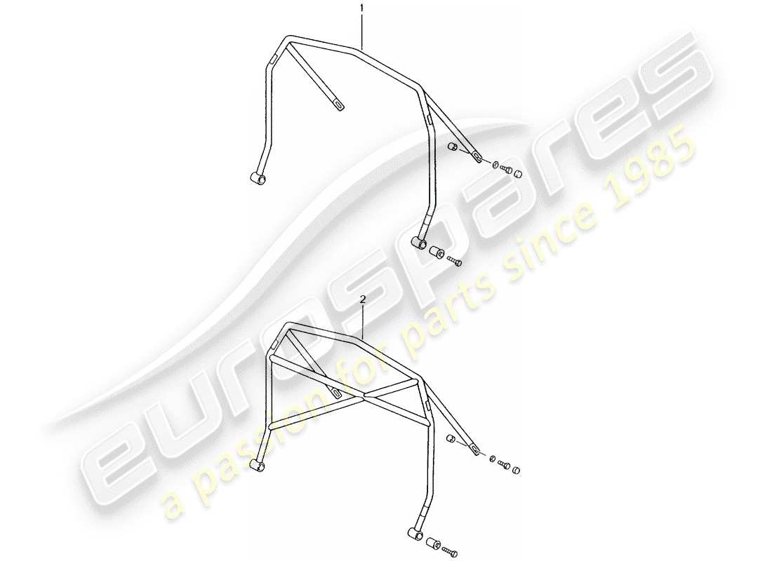 porsche tequipment catalogue (2001) diagramma delle parti del roll bar