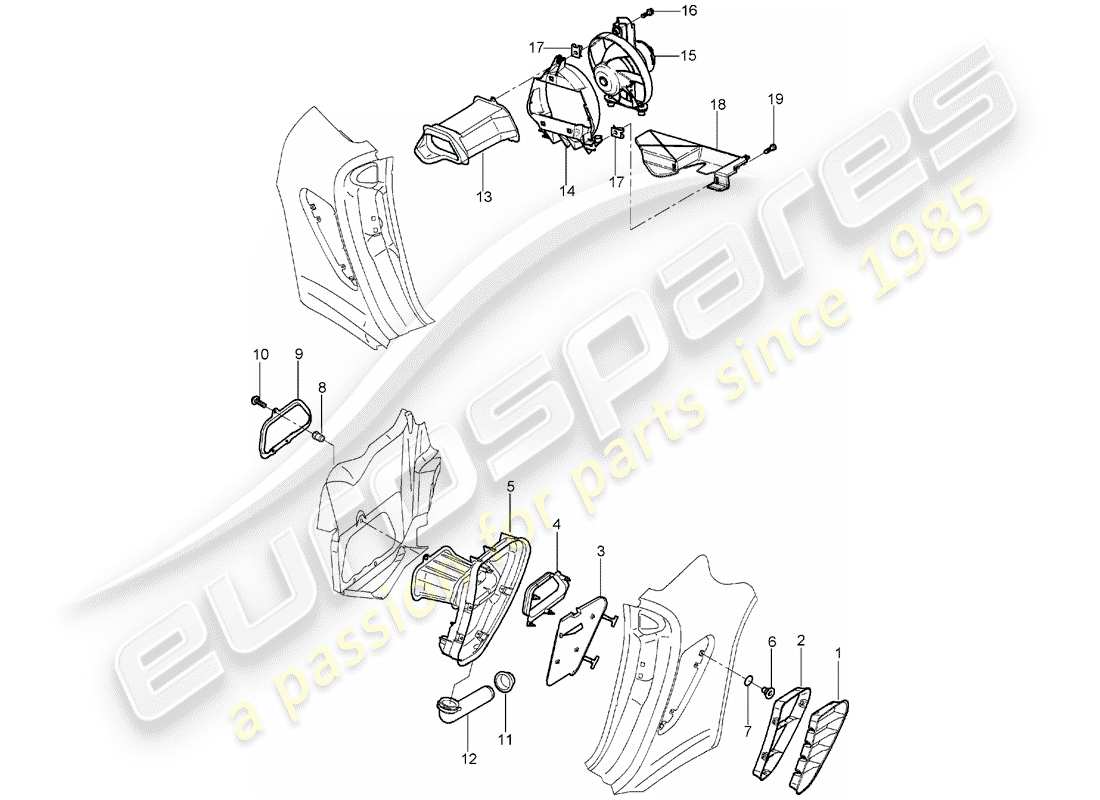 porsche 2006 (987 boxster) ventilazione diagramma delle parti