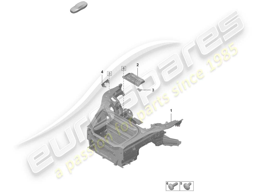 porsche 2019 (992-1) schema delle parti frontale