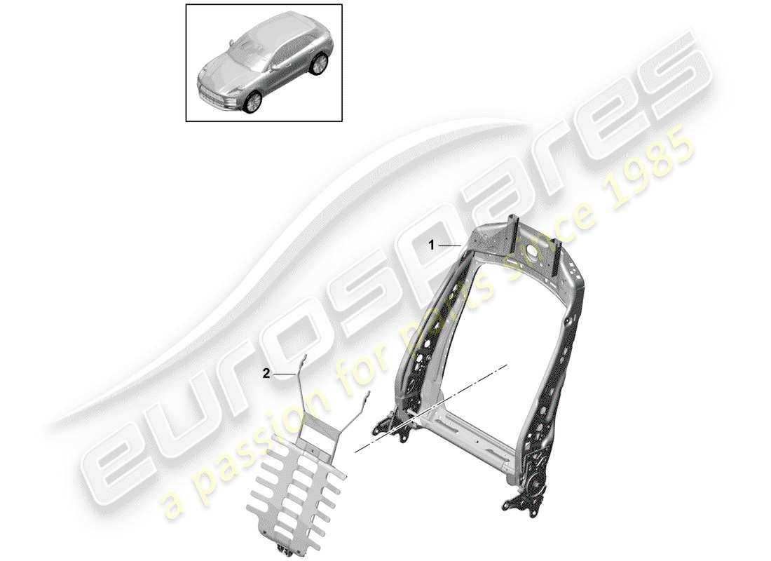 porsche 2019 (macan) telaio - schienale diagramma delle parti