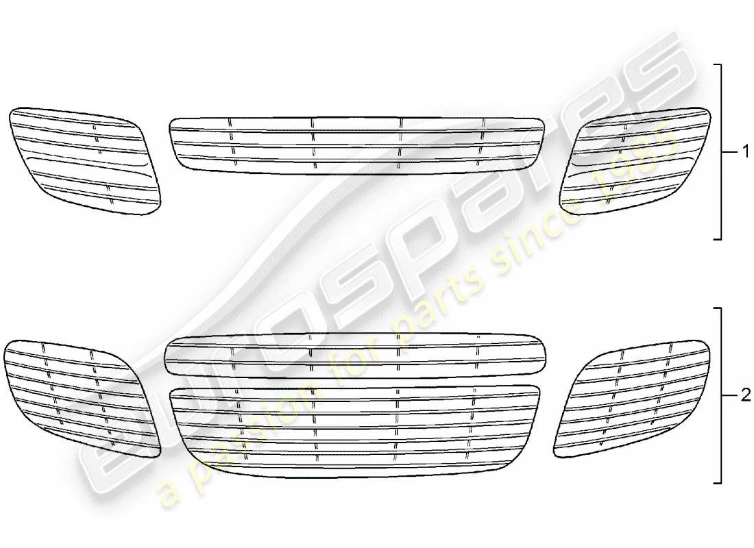 porsche 2003 (tequipment cayenne) griglia di ventilazione diagramma delle parti