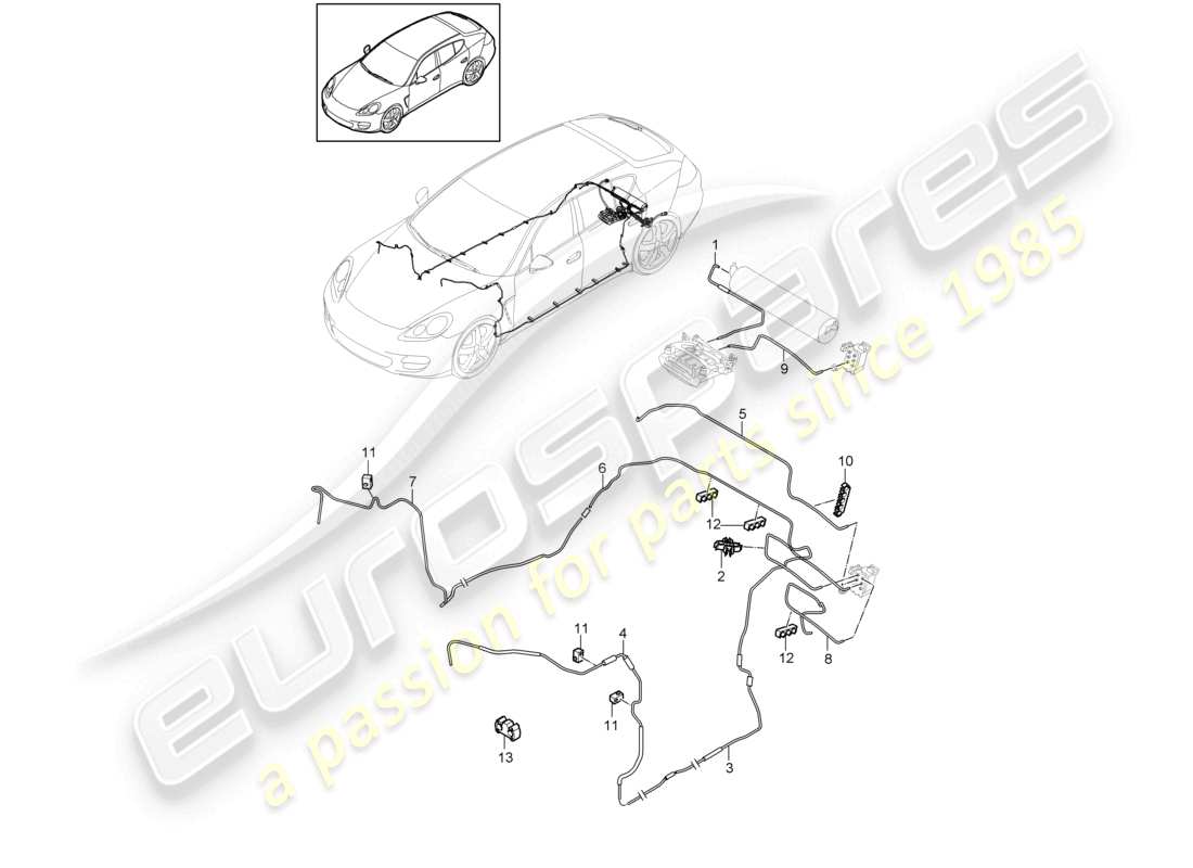 porsche 2010 (cayenne e1 9pa) sospensione adattiva linea dell'aria diagramma delle parti