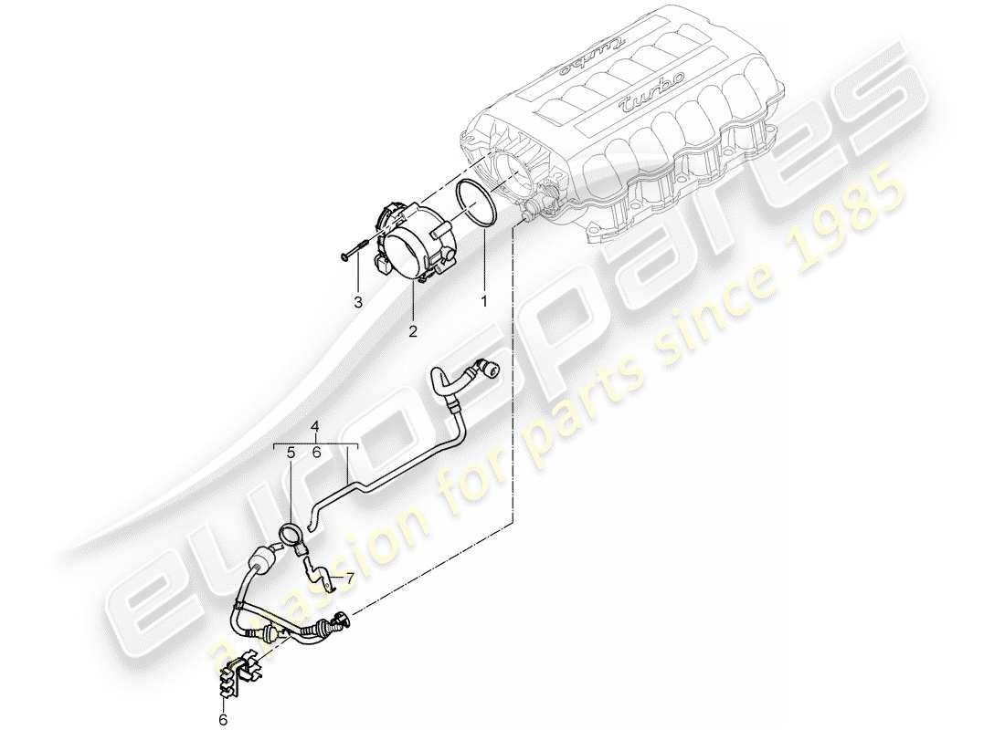 porsche 2007 (cayenne e1 9pa) corpo farfallato diagramma delle parti