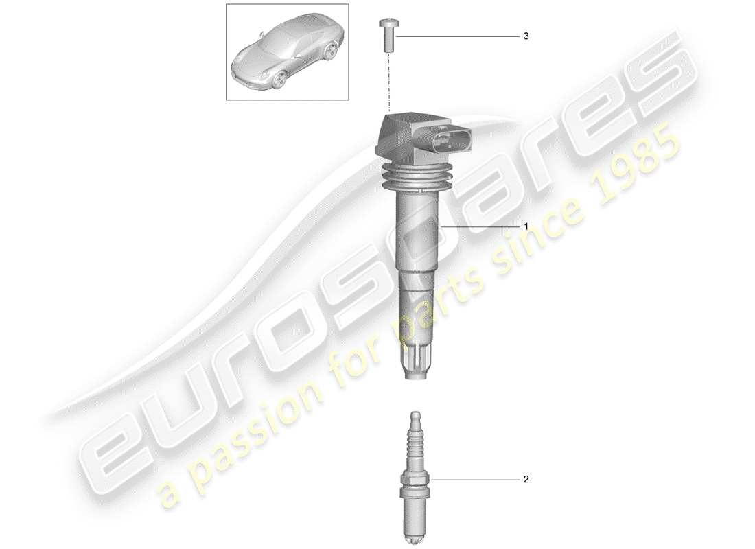 porsche 2014 (991-1) sistema di accensione diagramma delle parti