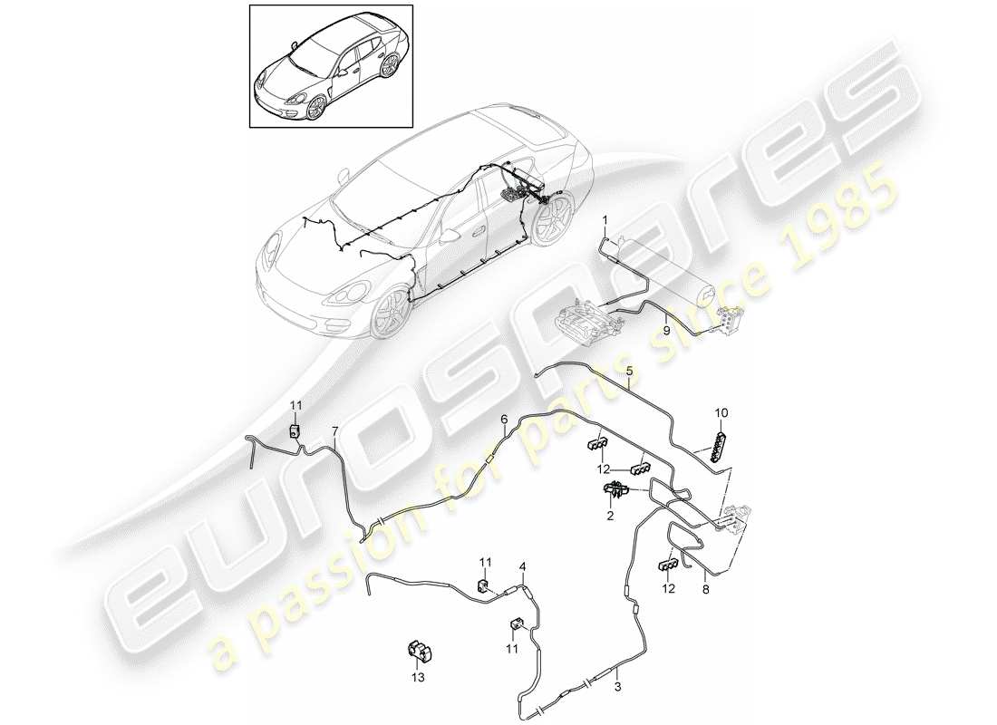 porsche 2011 (panamera 970) schema delle parti del sistema autolivellante