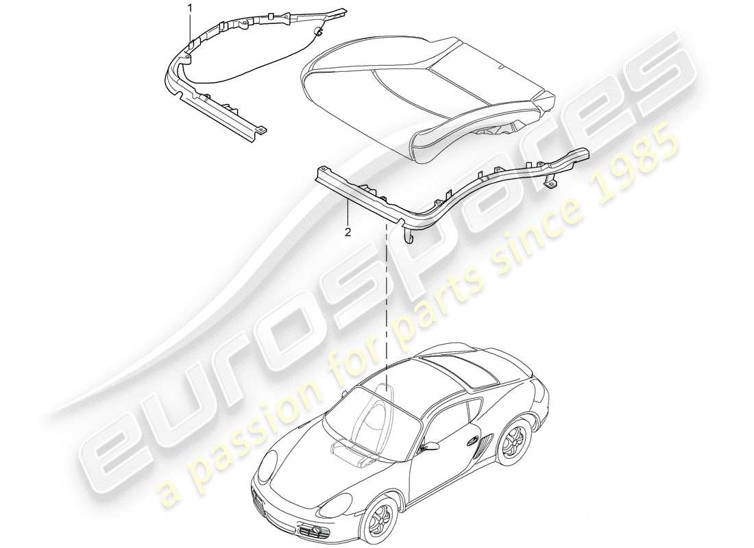 porsche 2010 (987 cayman) porta cuscino diagramma delle parti