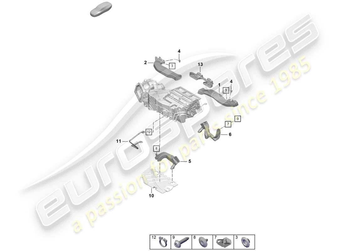 porsche 2020 (718 boxster spyder) condotto dell'aria diagramma delle parti