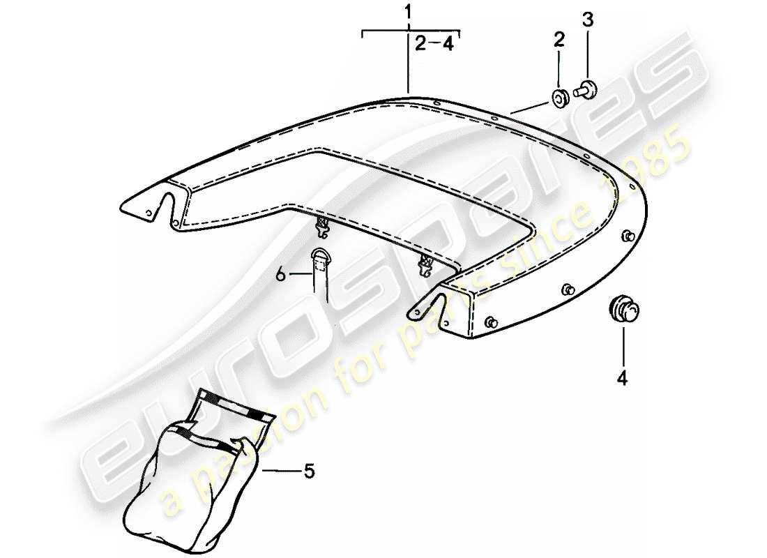 porsche 1987 (911) copertura stivale diagramma delle parti