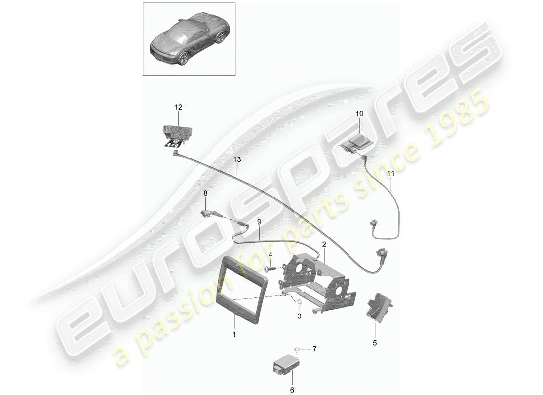 porsche 2014 (981 boxster) preparazione diagramma delle parti