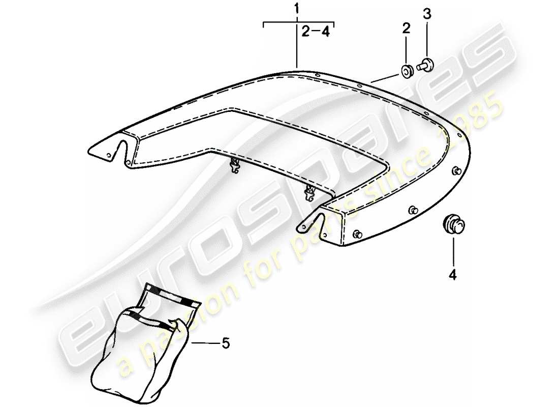 porsche 1986 (911) copertura stivale diagramma delle parti